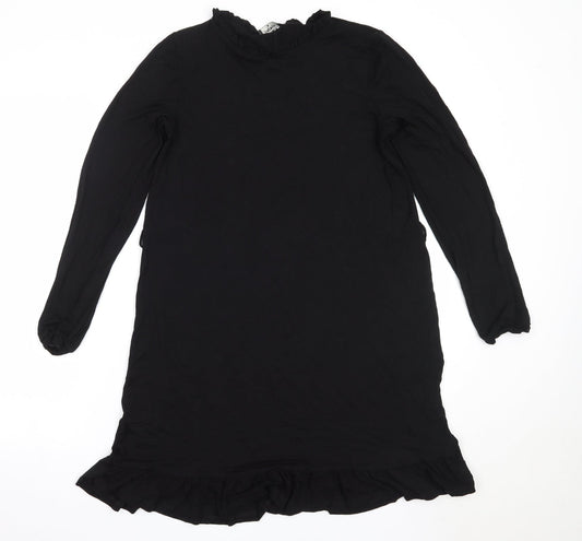 Additional front view of Matalan women’s black viscose trapeze & swing, size S, round neck