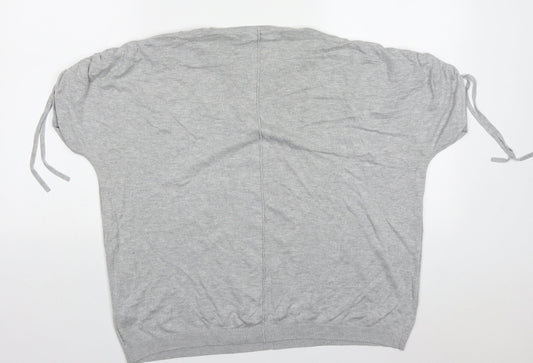 F&F Womens Grey Crew Neck Viscose Pullover Jumper Size 14