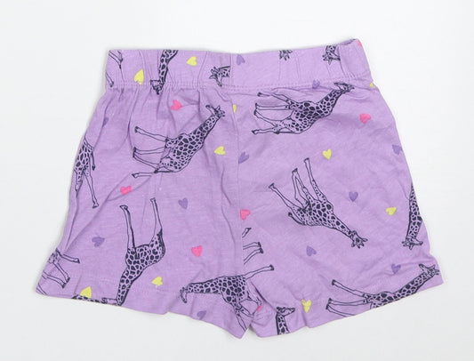 Dunnes Stores Girls Purple Geometric Cotton Cami Sleep Shorts Size 2-3 Years Pullover - Giraffe print