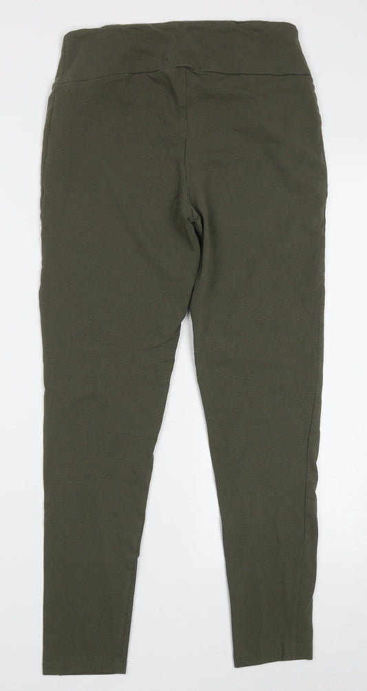 Primark Womens Green Cotton Capri Trousers Size M L27 in Regular