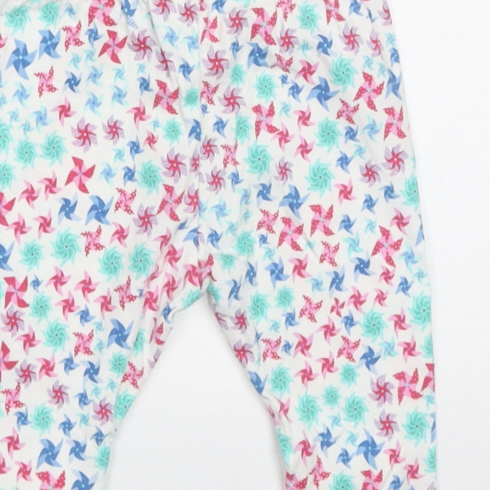 mini clubs Girls Pink Geometric Cotton Capri Trousers Size 12-18 Months Pullover