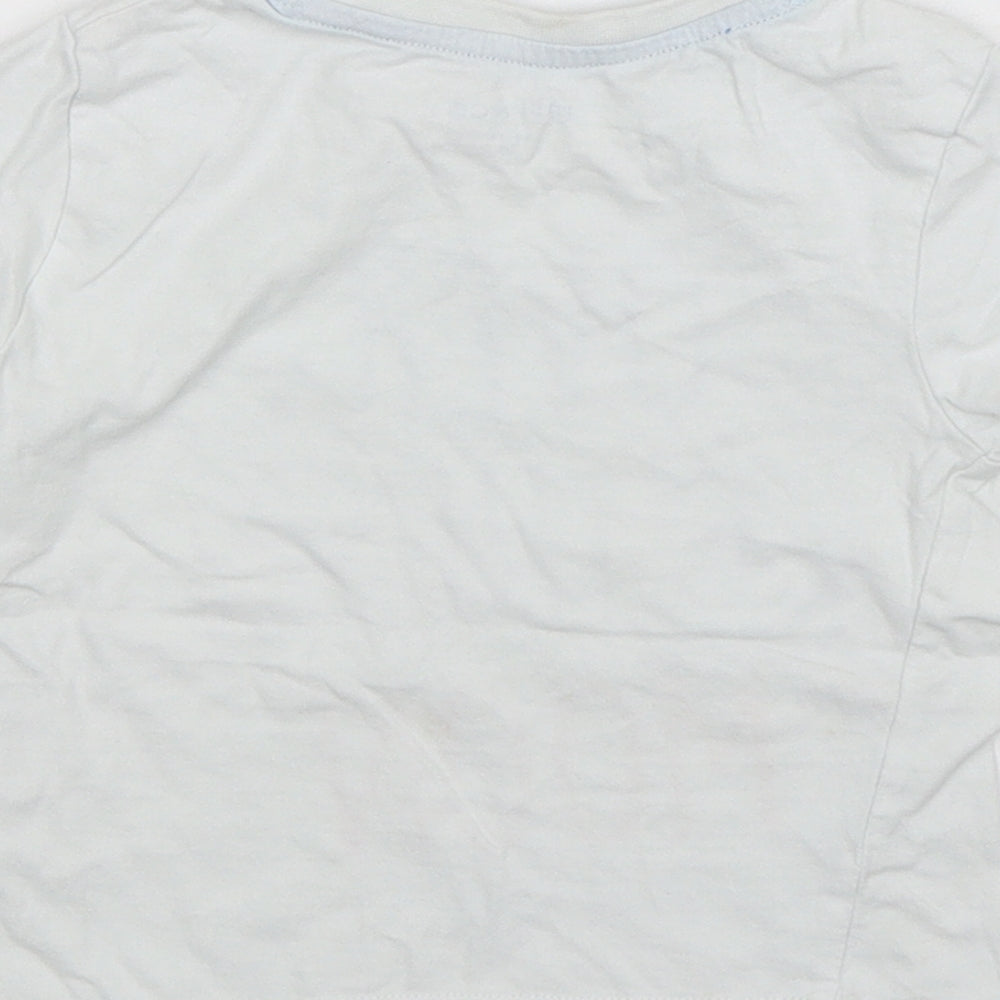 Jeff&CO Boys White Cotton Basic T-Shirt Size 18-24 Months Round Neck