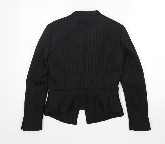 H&M Womens Black Polyester Jacket Blazer Size 8