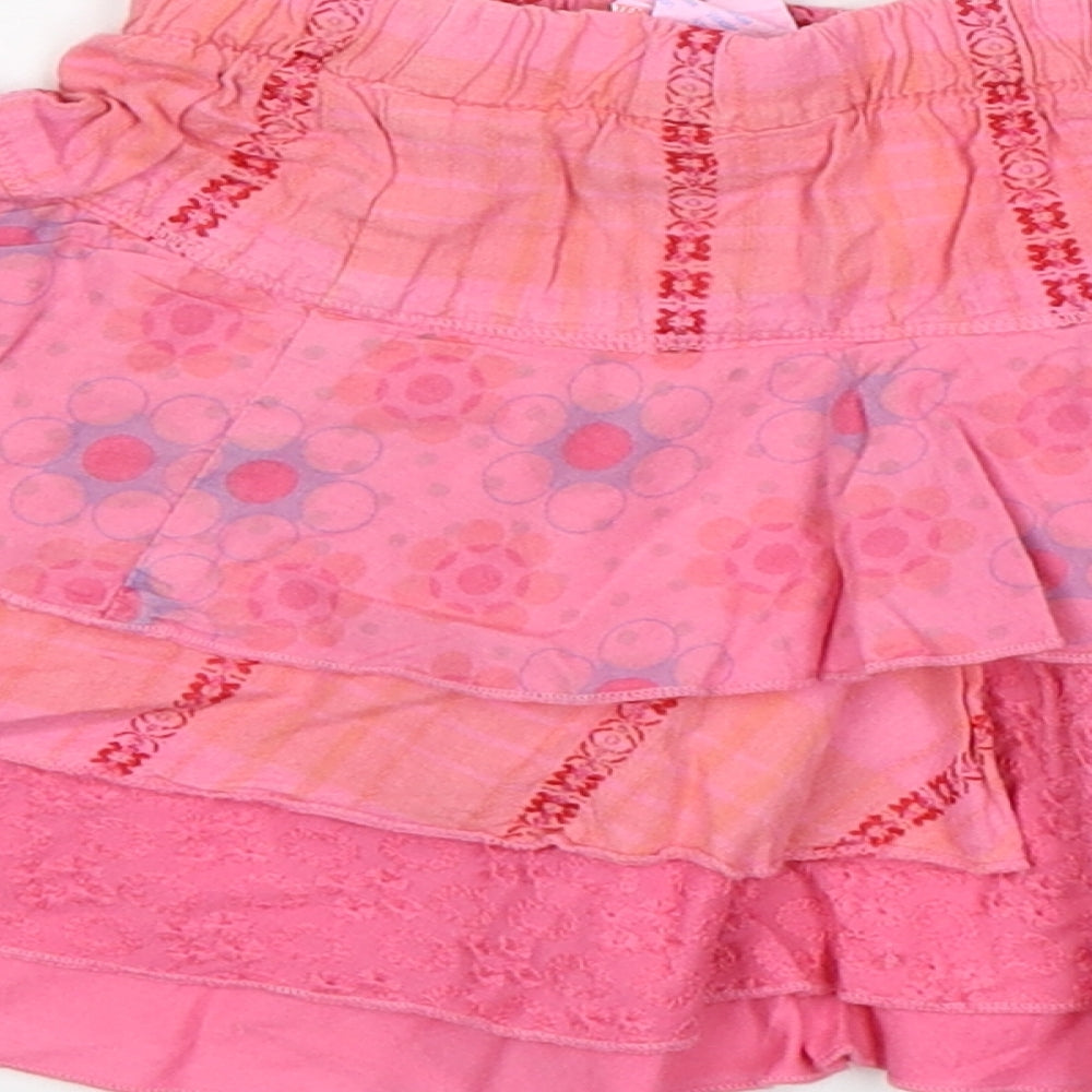 IKKS Girls Pink Geometric Cotton Skater Skirt Size 18 Months