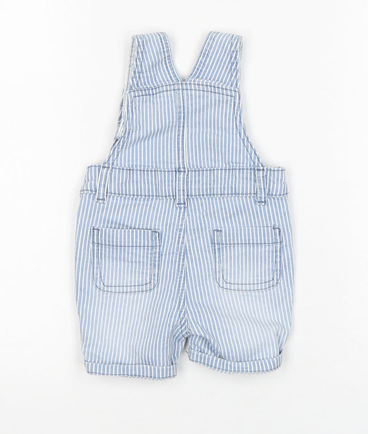 Primark Boys Blue Striped Cotton Dungaree One-Piece Size 3-6 Months
