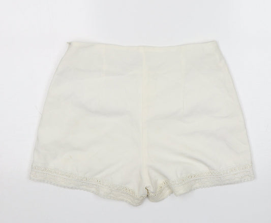 Boohoo Womens White  Polyester Sailor Shorts Size 10 L3 in Regular Zip