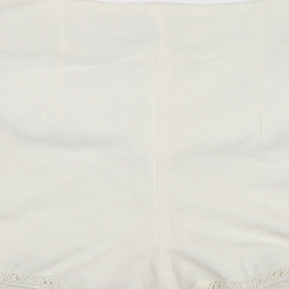 Boohoo Womens White Polyester Sailor Shorts Size 10 L3 in Regular Zip