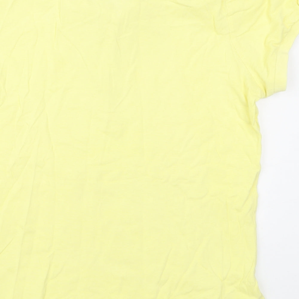 Cotton Traders Womens Yellow Cotton Basic Polo Size 10 Collared