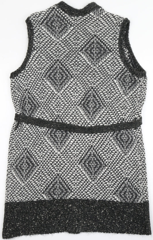 George Womens Grey V-Neck Acrylic Cardigan Jumper Size 14