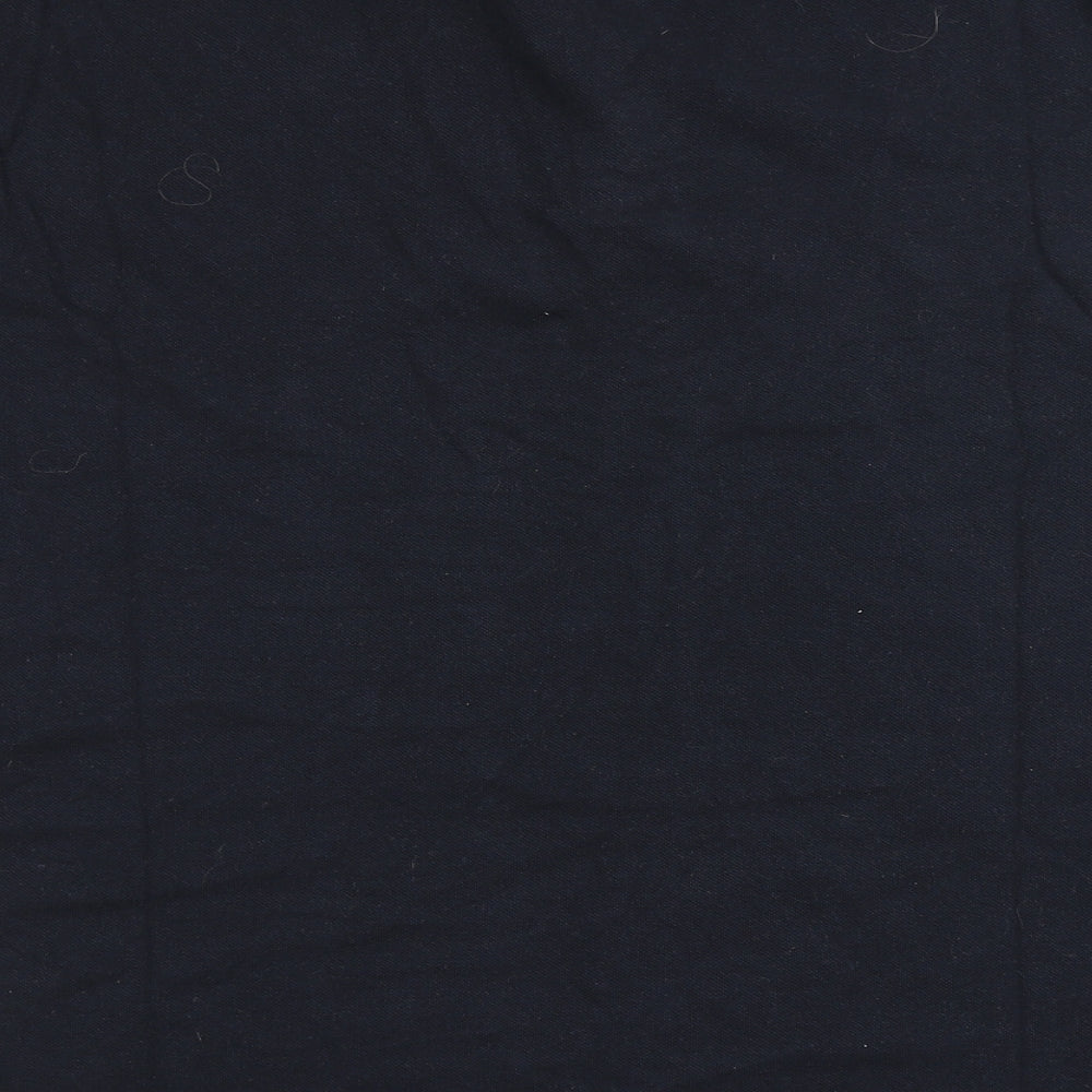 Easy Mens Blue 100% Cotton Polo Size L Round Neck Button