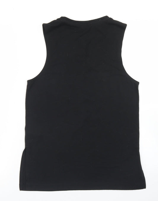 F&F Womens Black Polyester Basic Tank Size S Crew Neck