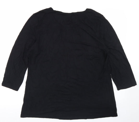 Womens UK Size XL Antthony Black Basic T-Shirt