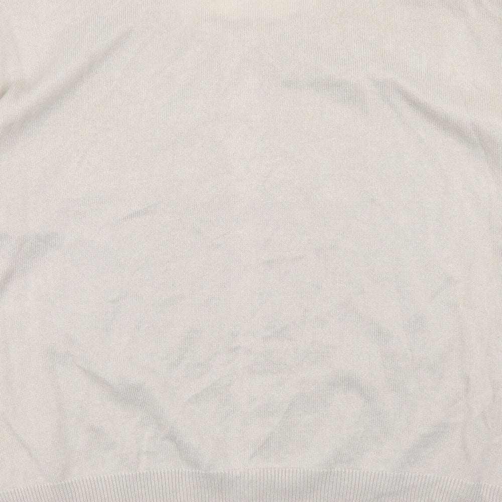 Autograph Womens Beige Crew Neck Acrylic Cape Jumper Size 18