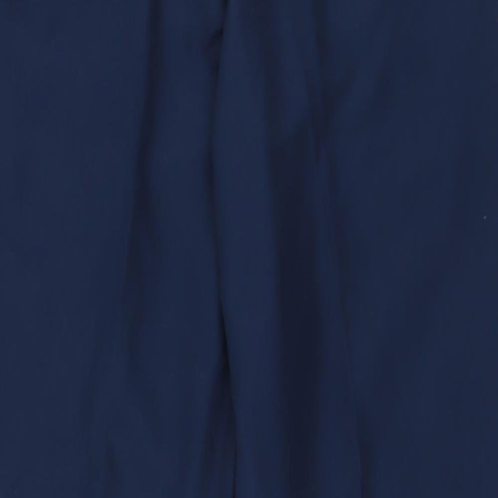 Brand and care label for Slazenger men’s blue polyester dress pants trousers, size 34, in, 29-inch leg regular zip