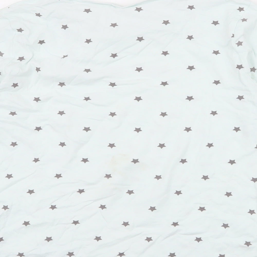 George Girls Blue Spotted 100% Cotton Jersey T-Shirt Size 8-9 Years Round Neck Pullover - soft soul , stars