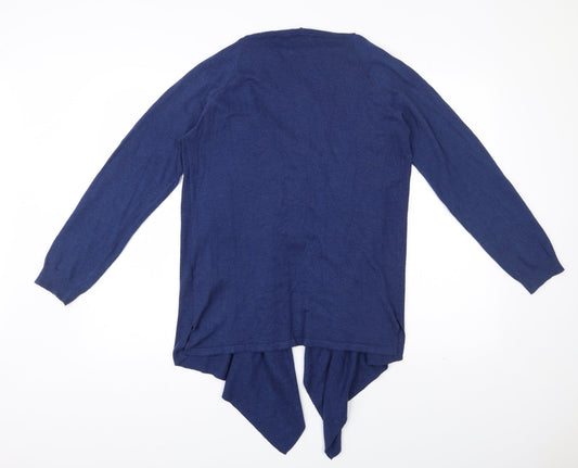 F&F Womens Blue V-Neck Polyester Cardigan Jumper Size 14