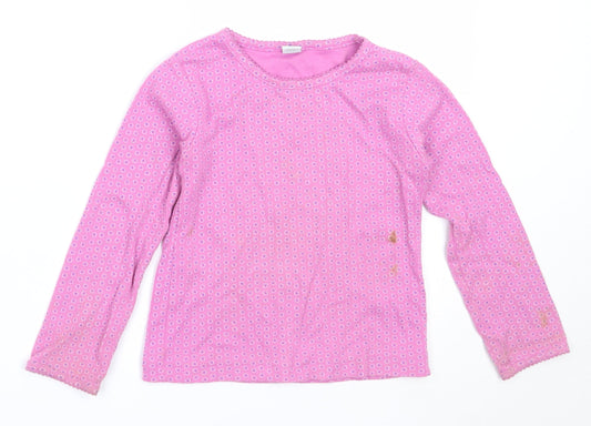 Additional front view of Adams girls’ pink cotton basic t-shirt, size 5, years round neck