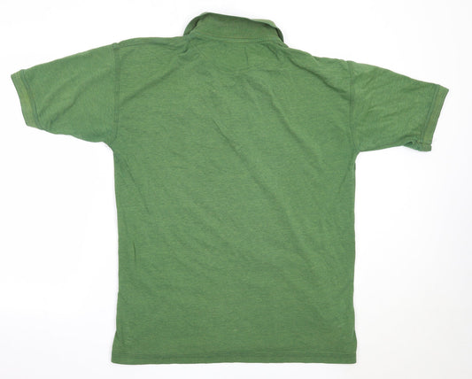 Orno Clothing Mens Green Cotton Polo Size L Collared