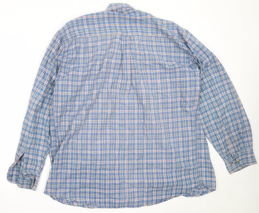 West Lake Mens Blue Check Cotton Button-Up Size L Collared