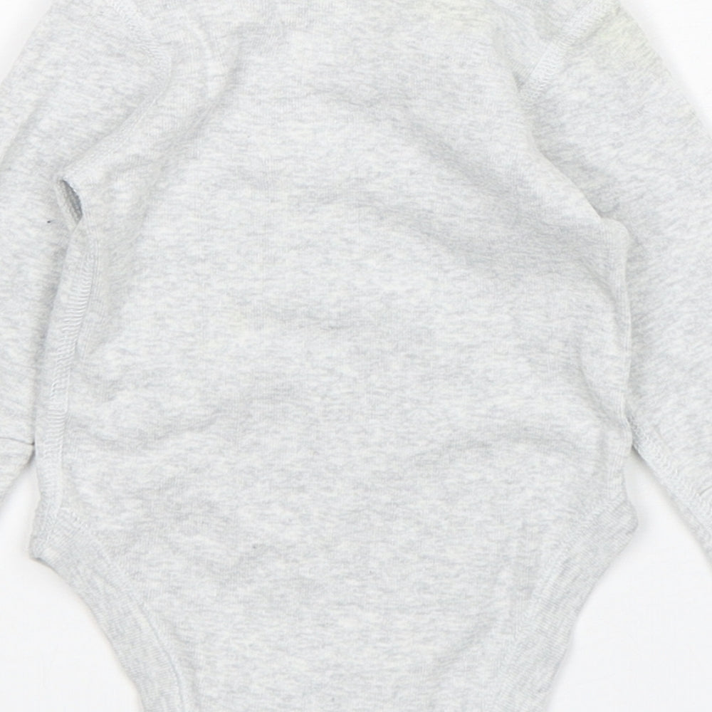 Marks and Spencer Baby Grey Cotton Leotard One-Piece Size 3-6 Months Snap