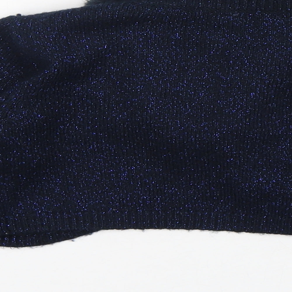Marks and Spencer Girls Blue V-Neck Acrylic Shrug Jumper Size 3-4 Years