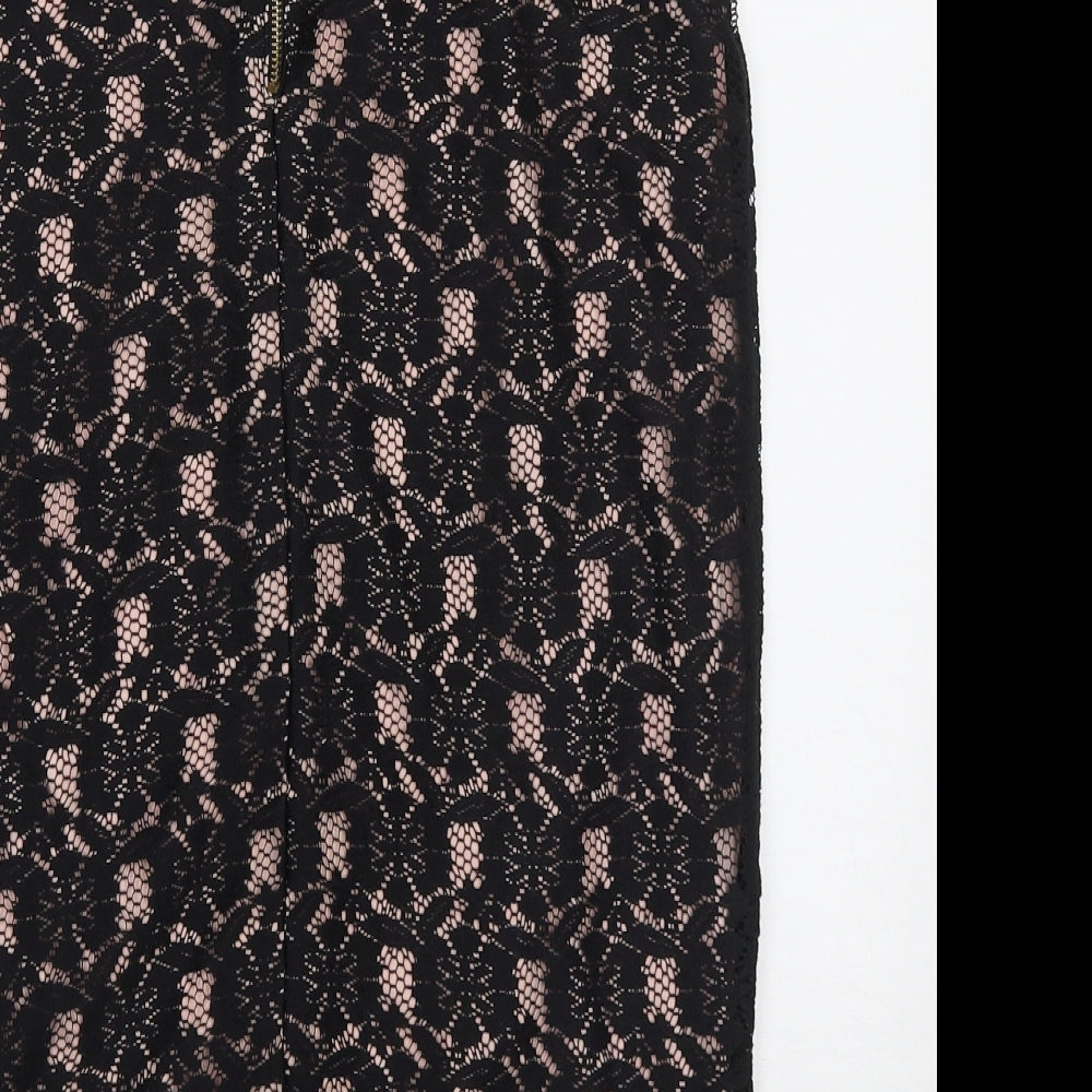 Dorothy Perkins Womens Pink Geometric Polyester A-Line Skirt Size 10 Zip