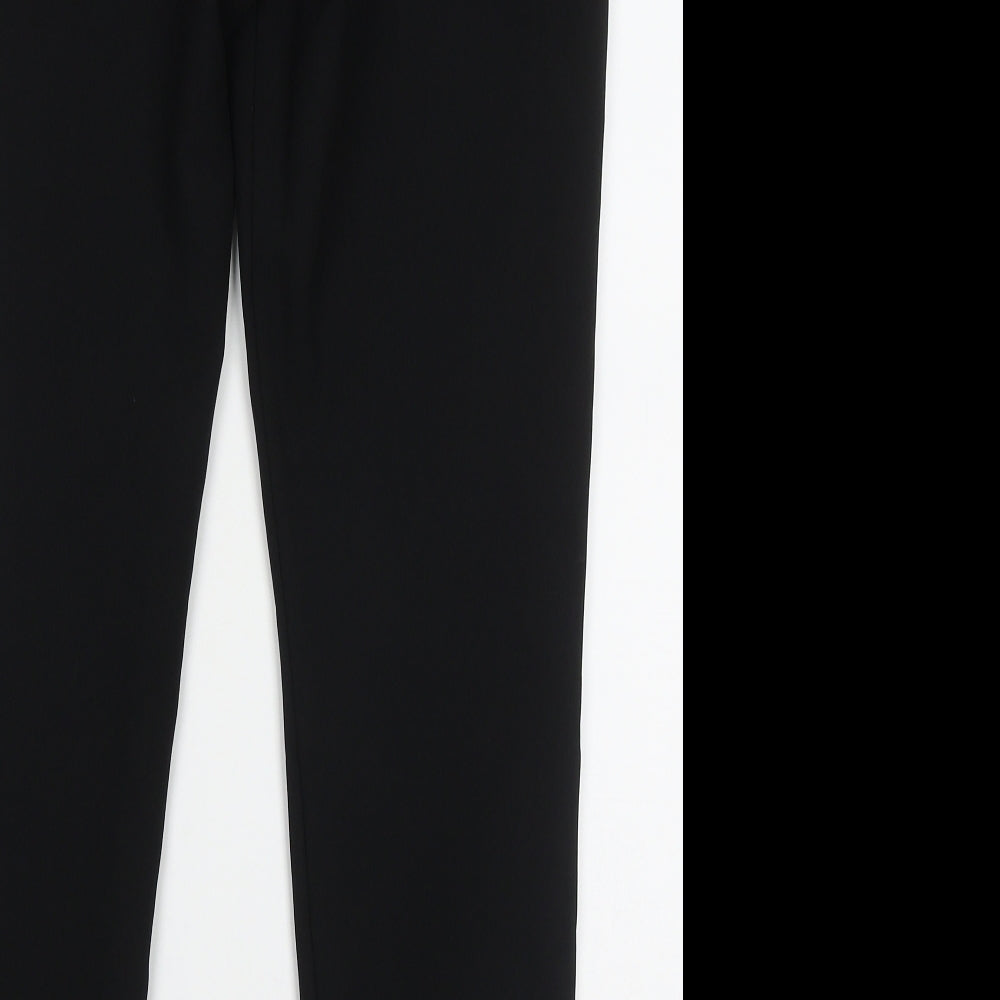 Primark Womens Black Polyester Trousers Size 8 L29 in Regular Hook & Eye