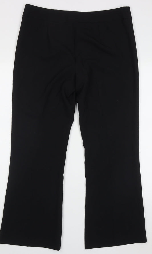 George Womens Black Polyester Trousers Size 14 L28 in Regular Hook & Eye