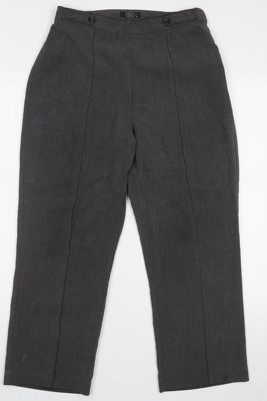 Additional front view of Bonmarché women’s grey polyester trousers, size UK 12, 26-inch leg regular
