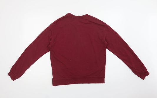 H&M Womens Purple Cotton Pullover Sweatshirt Size S - Heart