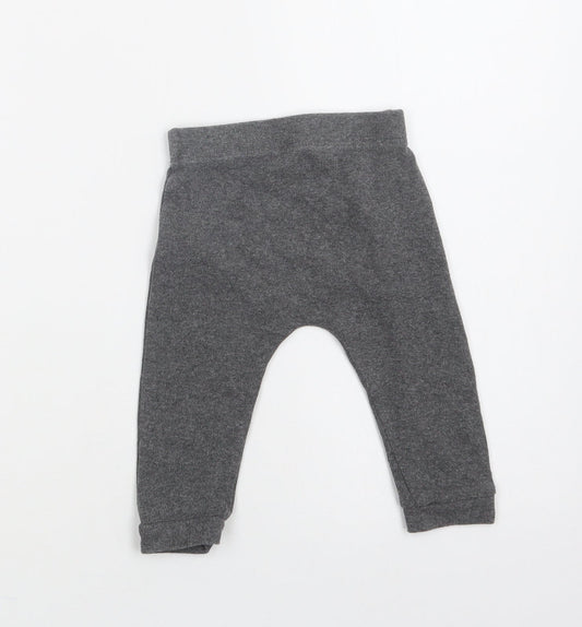 F&F Baby Grey Cotton Jogger Trousers Size 9-12 Months