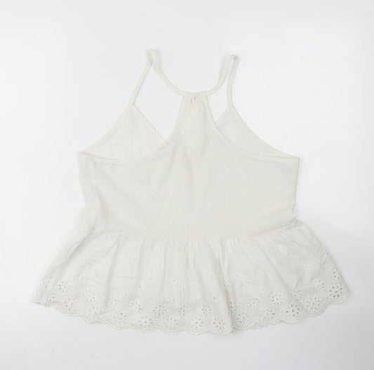 SheIn Womens White Polyester Camisole Blouse Size S Round Neck