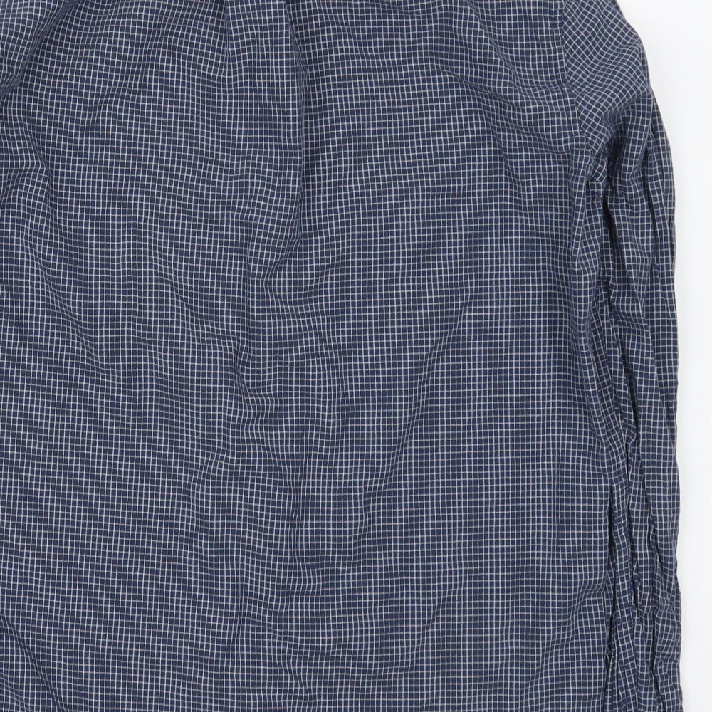 Mens UK Size M John Lewis Blue Button-Up Long Sleeve Casual Shirt