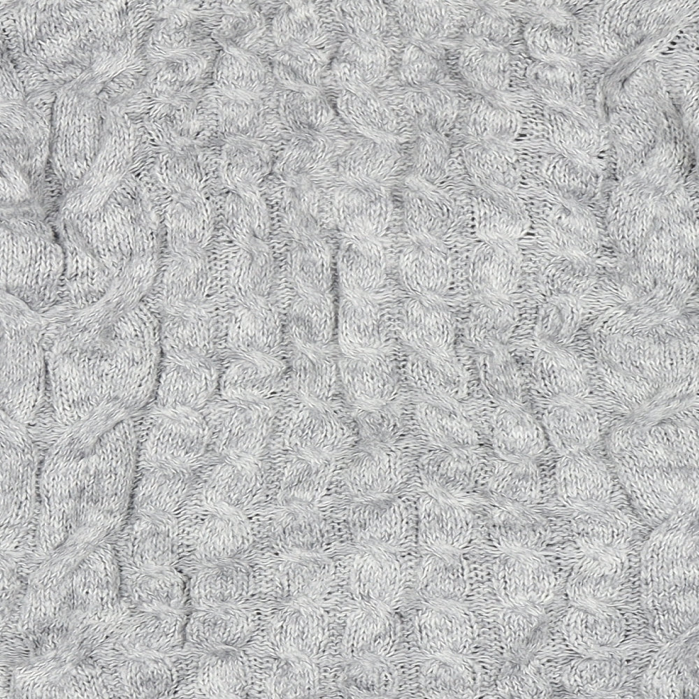 Primark Womens Grey V-Neck Acrylic Cardigan Jumper Size XS