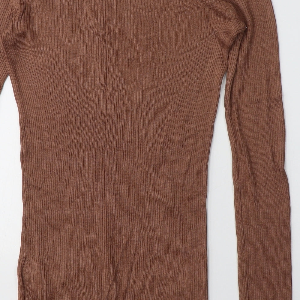 Womens UK Size S H&M Brown Pullover Jumper