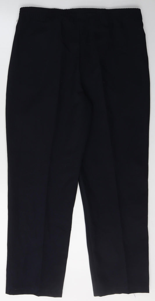 Womens UK Size 10 Preworn Regular Fit Black Trousers