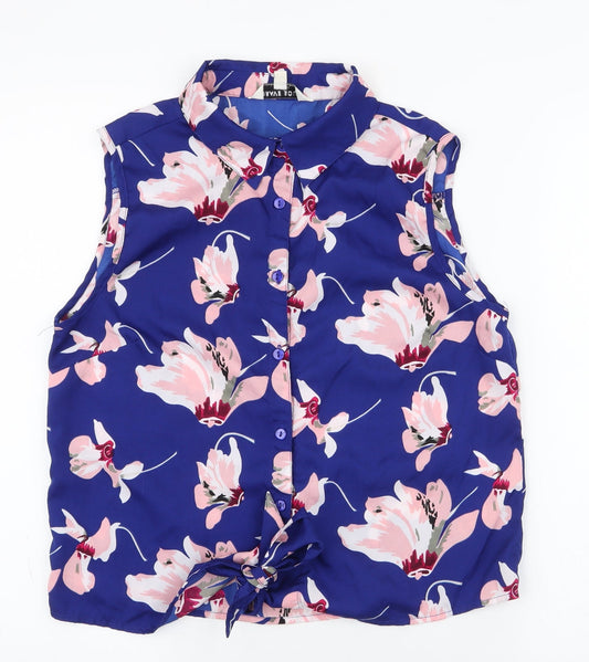 Womens UK Size M Brave Soul Blue Basic Blouse