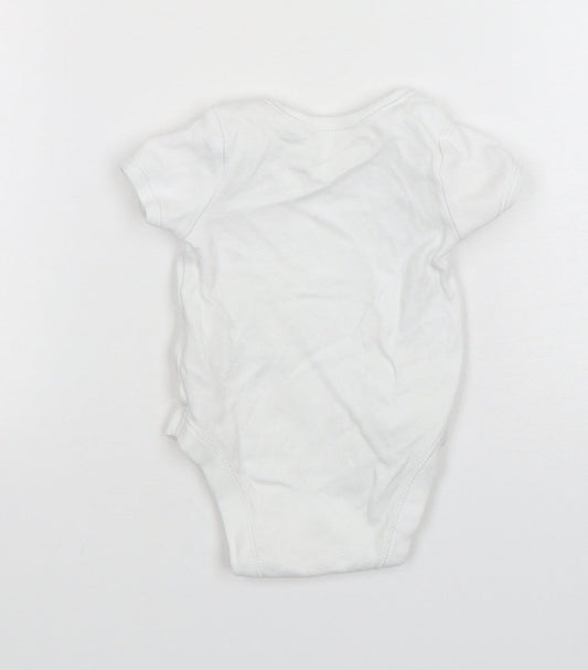 F&F Baby White Cotton Leotard One-Piece Size 3-6 Months Snap