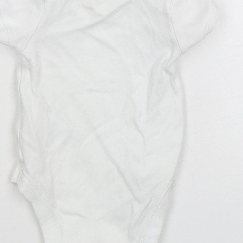 F&F Baby White Cotton Leotard One-Piece Size 3-6 Months Snap