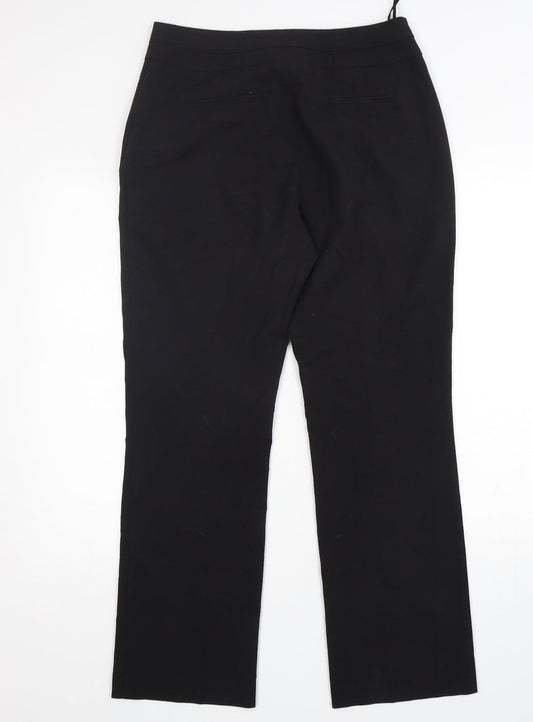 Womens UK Size 10 M&Co Regular Fit Black Trousers