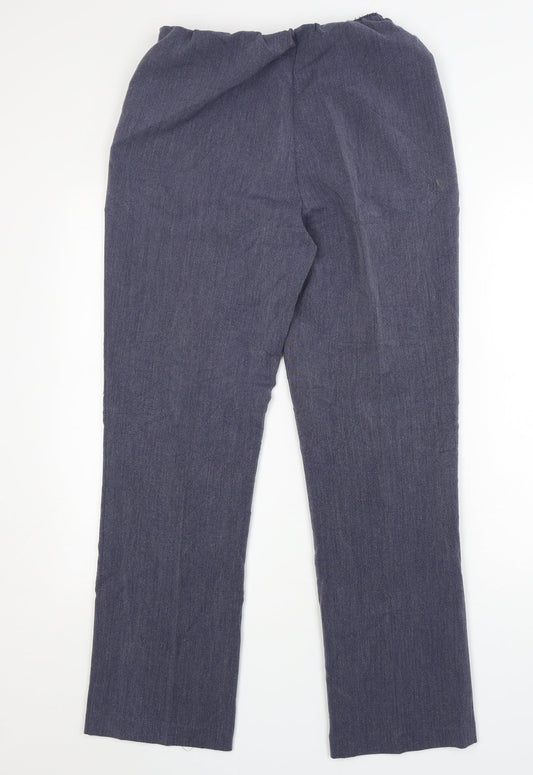 Classic Womens Blue Polyester Trousers Size 10 L30 in Regular