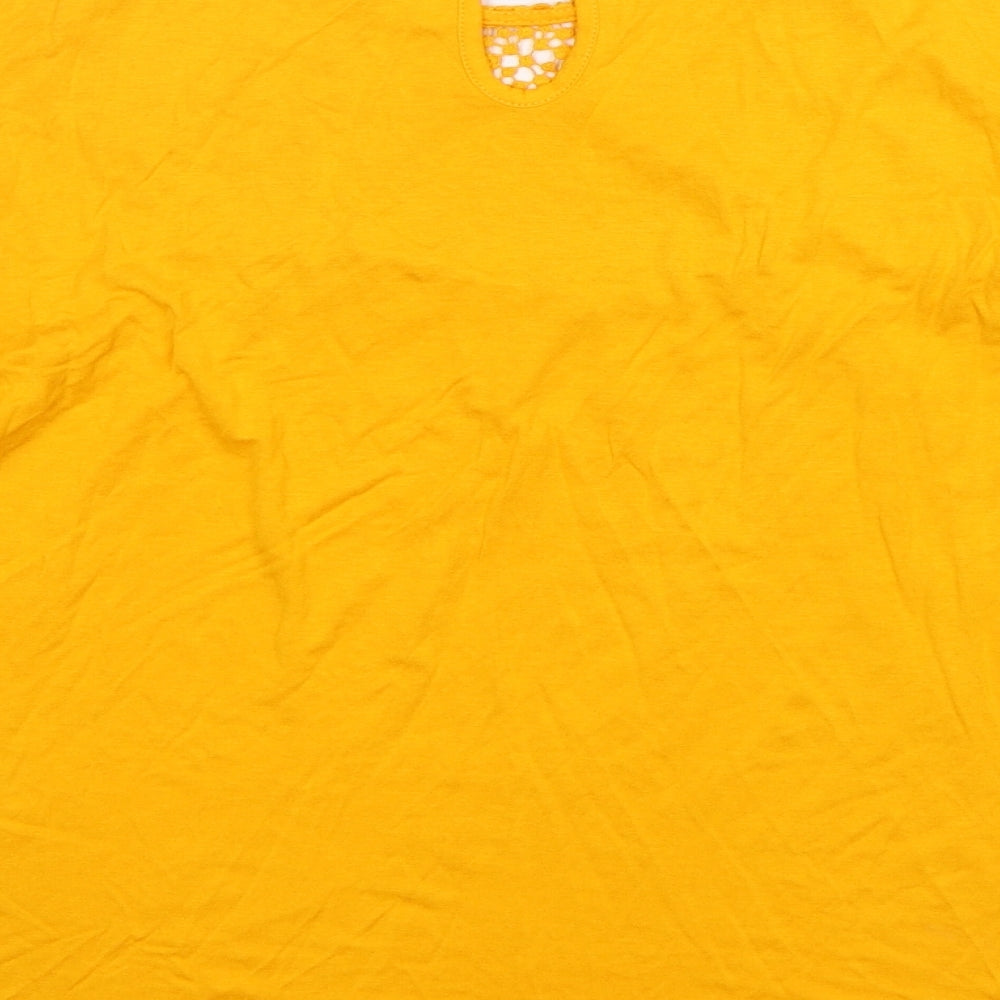 F&F Womens Orange Viscose Basic T-Shirt Size 10 Round Neck