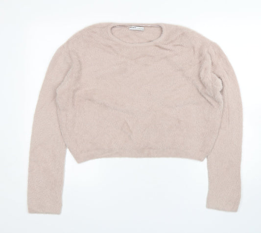 Womens UK Size M Pull&Bear Pink Pullover Jumper