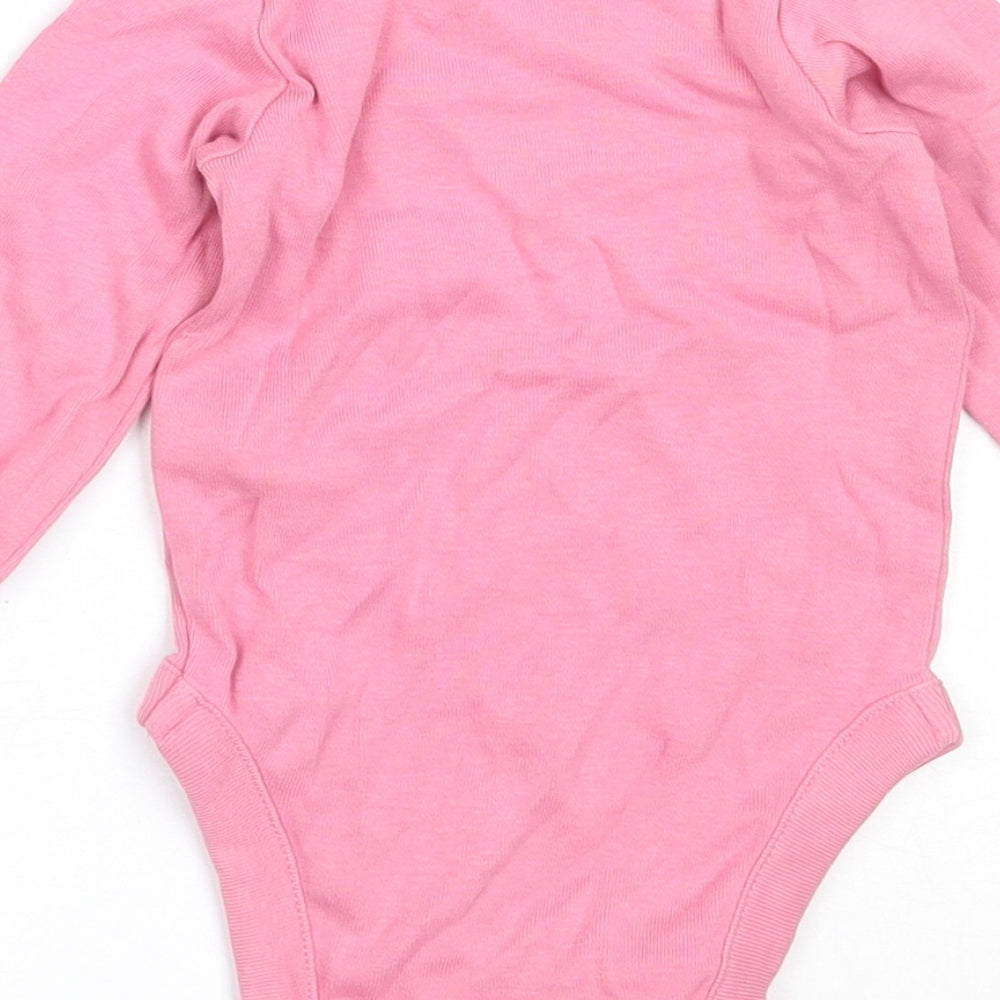 Marks and Spencer Girls Pink Cotton Babygrow One-Piece Size 3-6 Months