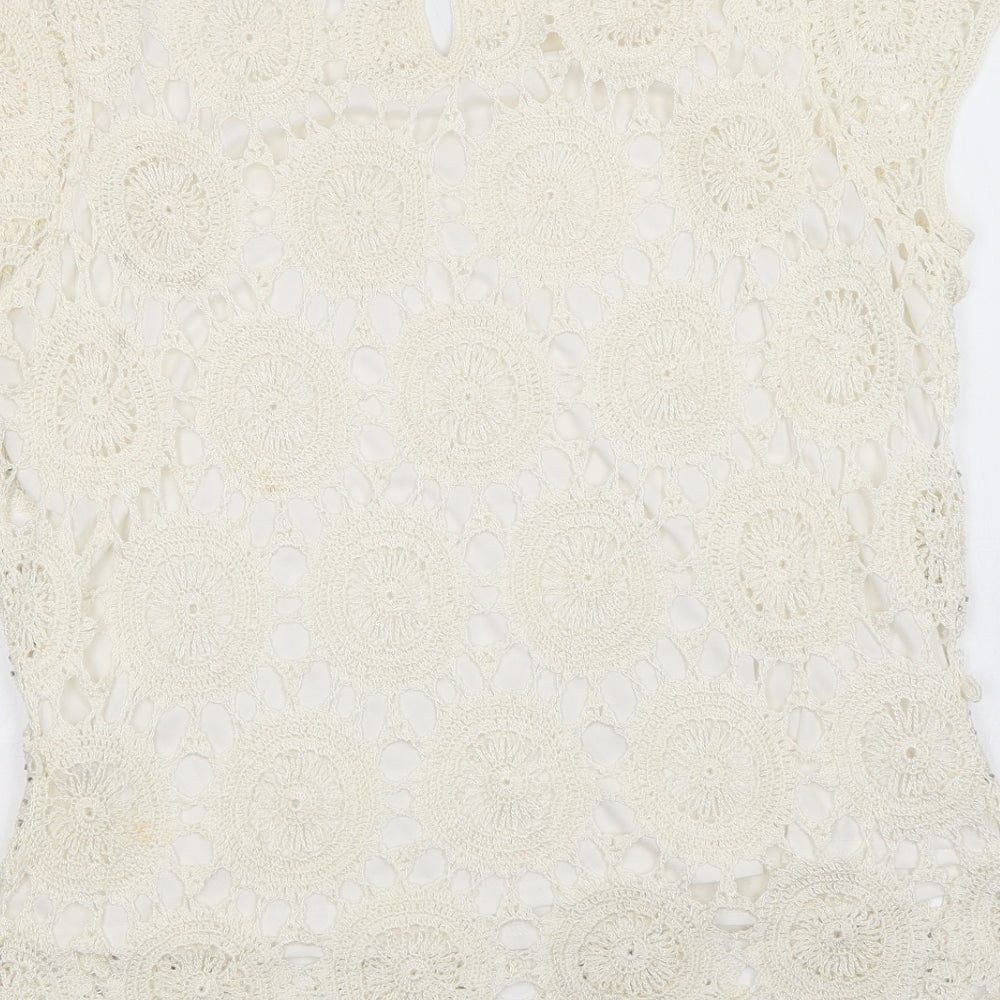 Womens UK Size L Wallis Ivory Basic Blouse