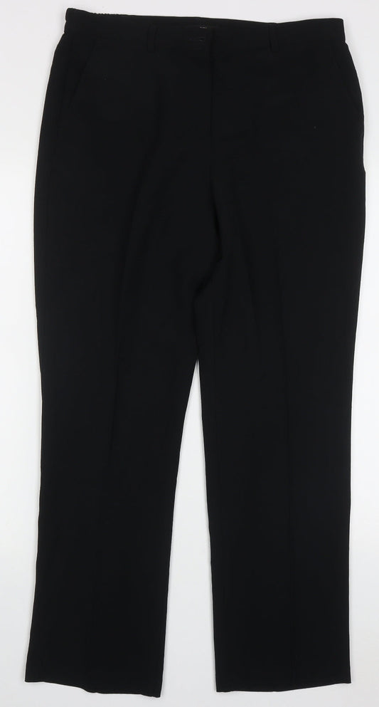 Womens UK Size 14 Marks and Spencer Regular Fit Black Trousers