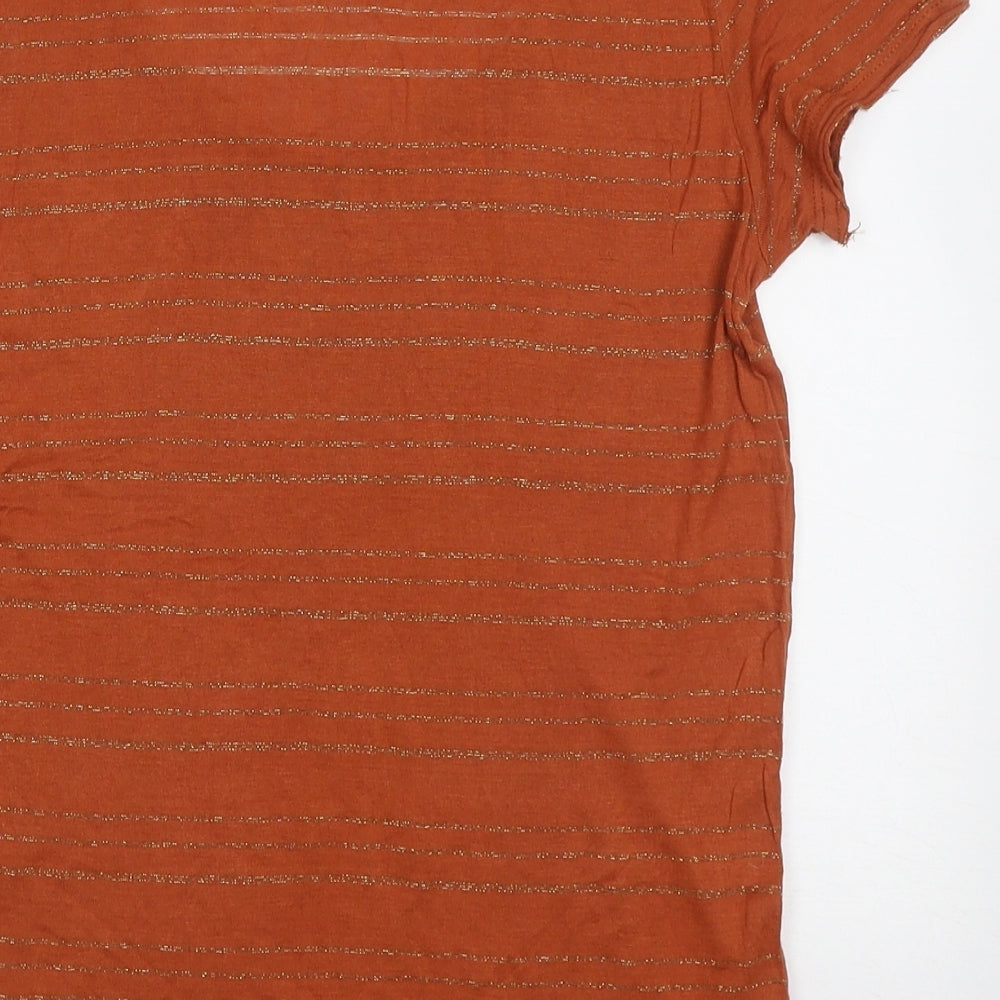 Womens UK Size 10 River Island Orange Basic T-Shirt