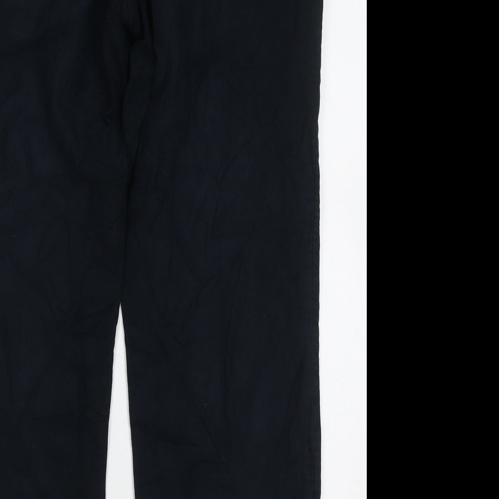 emmertex Mens Blue Cotton Trousers Size 34 L30 in Regular Button
