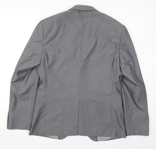 George Mens Grey Polyester Jacket Suit Jacket Size 40