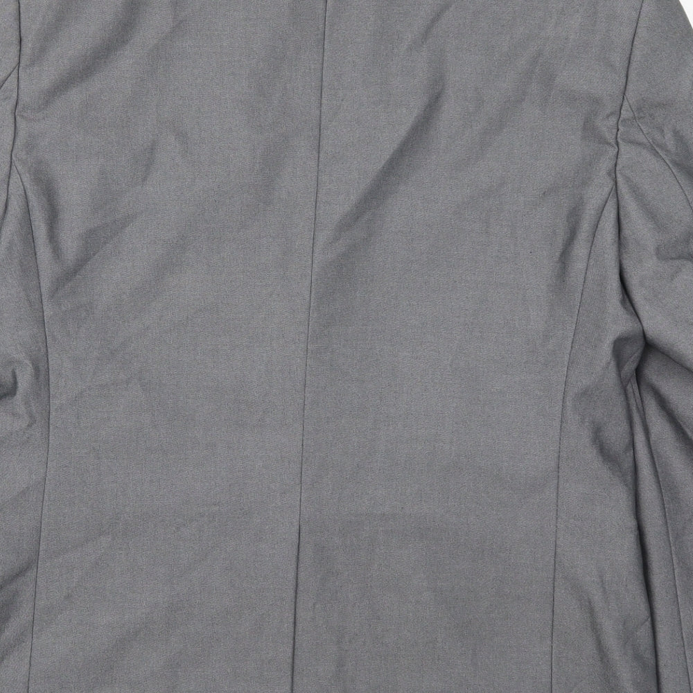 George Mens Grey Polyester Jacket Suit Jacket Size 40